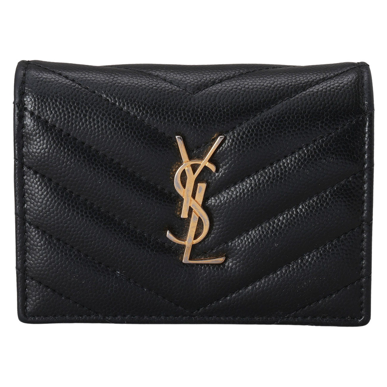 YVES SAINT LAURENT(USED)생로랑 모노그램 쉐브론 카드지갑